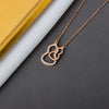 S925 Sterling Silver Double Gourd Necklace For Women Hollow Gem Inlaid Pendant Cross Chain Clavicle Jewelry