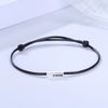 S925 Sterling Silver Double Happiness Couple Bracelet Simple Minimalist Hand Rope Bracelet For Men And Women With Letter Text Charm
