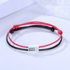 S925 Sterling Silver Double Happiness Couple Bracelet Simple Minimalist Hand Rope Bracelet For Men And Women With Letter Text Charm
