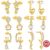 S925 Sterling Silver Double Layer Love Butterfly Pearl Petal Earrings For Women With Geometric Design And Electroplating