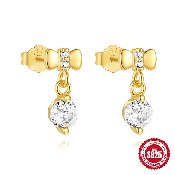 S925 Sterling Silver Double Layer Love Butterfly Pearl Petal Earrings For Women With Geometric Design And Electroplating