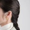S925 Sterling Silver Double Row Round Bead Circle Stud Earrings For Female