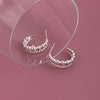 S925 Sterling Silver Double Row Round Bead Circle Stud Earrings For Female