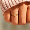 S925 Sterling Silver Doublelayer Arm Wrapping Buckle Ring Women's Geometric Style Electroplated