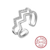 S925 Sterling Silver Doublelayer Heart Lightning Wave Pattern Diamond Ring Women's Fashionable