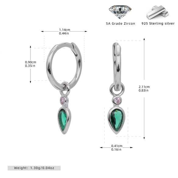 S925 Sterling Silver Drop Shape Geometric Women's Earrings