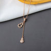 S925 Sterling Silver Drop Shape Gourd Pendant Necklace With Mixed Gem Inlay And Tassel Cross Chain Electroplated Clavicle Jewelry For Women