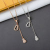 S925 Sterling Silver Drop Shape Gourd Pendant Necklace With Mixed Gem Inlay And Tassel Cross Chain Electroplated Clavicle Jewelry For Women