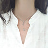 S925 Sterling Silver Drop Shape Gourd Pendant Necklace With Mixed Gem Inlay And Tassel Cross Chain Electroplated Clavicle Jewelry For Women