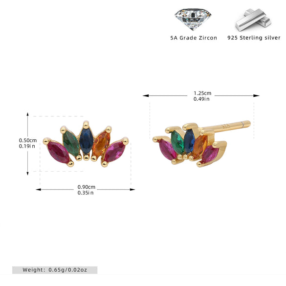 S925 Sterling Silver Drop Shape Inlaid Zircon Earrings Simple Light Luxury Style