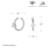 S925 Sterling Silver Earrings Cshaped Ushape Heartshaped With Hanging Rings Micropaved Zircon Electroplated Women's