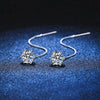 S925 Sterling Silver Earrings Plated With Pt950 Moissanite Simple Classic Sixclaw Design Crown Pattern For Women