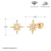 S925 Sterling Silver Eightpointed Star Inlaid With Zirconium Electroplated Piercing Earrings For Women