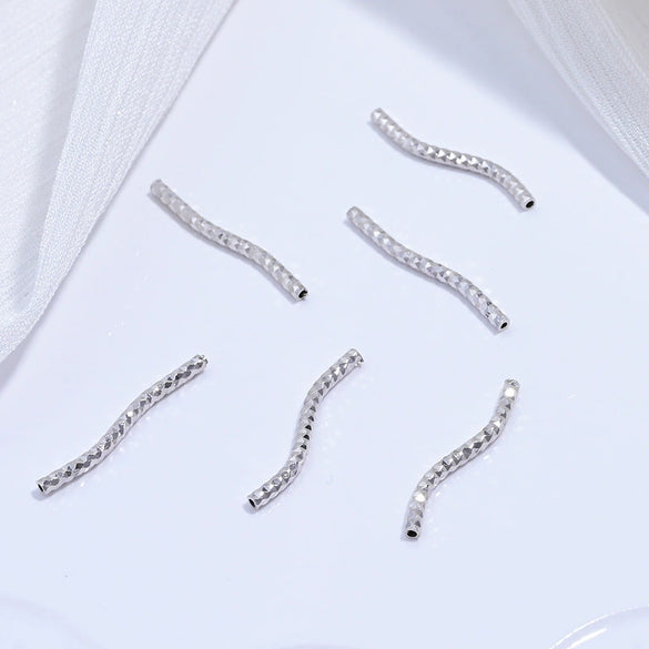 S925 Sterling Silver Elbow Pattern Diy Bracelet Necklace With Electroplating Curved And Straight Tube Sshaped Casing Star Design
