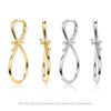 S925 Sterling Silver Electroplated Butterfly Knot Earrings With Letters Numbers And Text Patterns