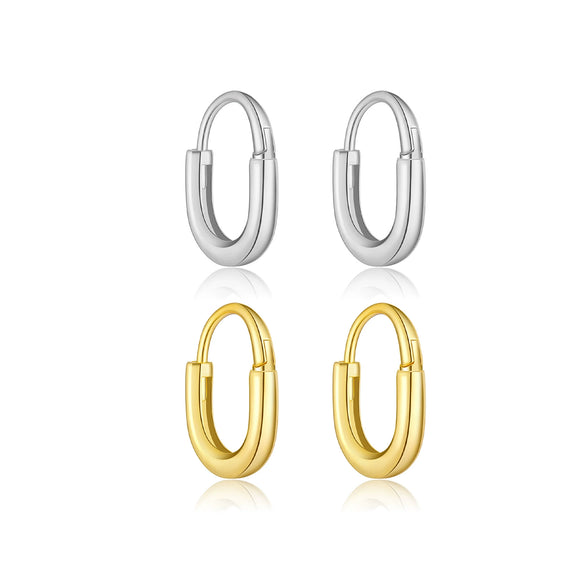 S925 Sterling Silver Electroplated Platinum 18K Gold Zircon Inlaid Fashionable Earring