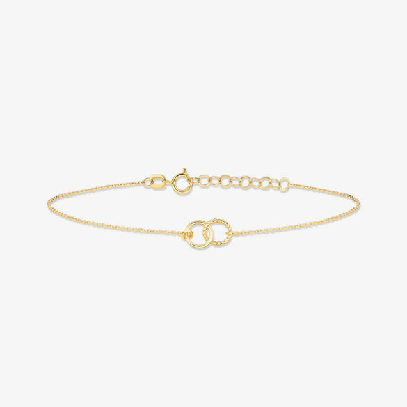 S925 Sterling Silver Elegant All Match Double Ring Women's Bracelet With Geometric Design And Electroplating Process