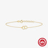 S925 Sterling Silver Elegant All Match Double Ring Women's Bracelet With Geometric Design And Electroplating Process
