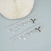 S925 Sterling Silver Elegant Flower Tassel Earrings Long Ear Wire Floral Dangle Earrings For Women Stylish Fashion Jewelry
