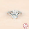 S925 Sterling Silver Engagement Ring With Oval Cut Square Crystal Zircon Cz For Wedding Promise