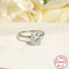 S925 Sterling Silver Engagement Ring With Oval Cut Square Crystal Zircon Cz For Wedding Promise