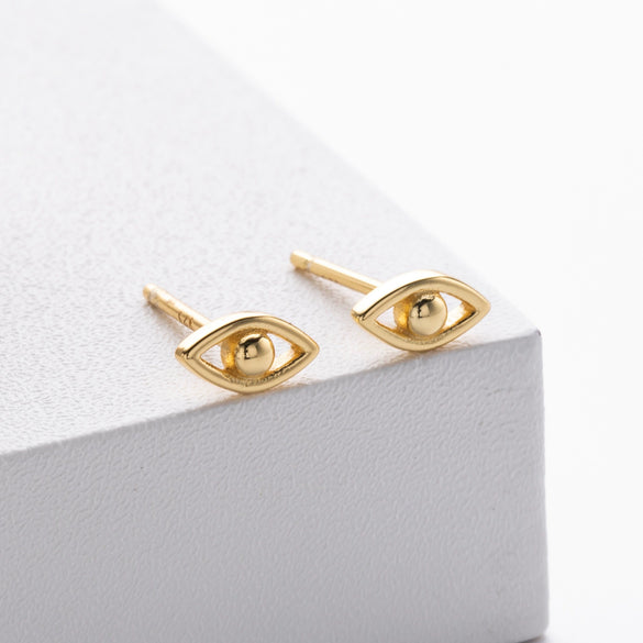 S925 Sterling Silver Eyes Electroplated Small Fresh Women's Ear Jewelry