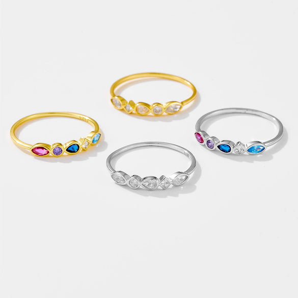 S925 Sterling Silver Fashion All Match Ring With Geometric Design And Electroplating Treatment For Women
