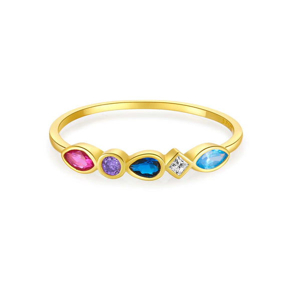 S925 Sterling Silver Fashion All Match Ring With Geometric Design And Electroplating Treatment For Women