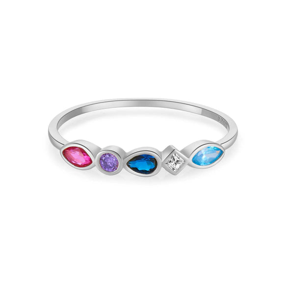 S925 Sterling Silver Fashion All Match Ring With Geometric Design And Electroplating Treatment For Women