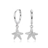 S925 Sterling Silver Fashion Creative Marine Life Inlaid Zircon Starfish Star Earrings For Women