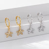 S925 Sterling Silver Fashion Creative Marine Life Inlaid Zircon Starfish Star Earrings For Women