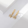 S925 Sterling Silver Fashion Creative Marine Life Inlaid Zircon Starfish Star Earrings For Women