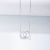 S925 Sterling Silver Fashion Simple Diamond Double Circle Double Ring Women's Clavicle Chain With Geometric Design