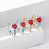 S925 Sterling Silver Fashion Trendy Geometric Heart Style Electroplated Women's Earrings
