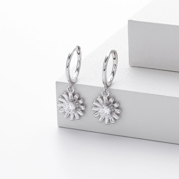 S925 Sterling Silver Fashion Women Earrings With Daisy And Sunflower Design