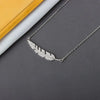 S925 Sterling Silver Feather Necklace With Full Stone Inlay Electroplated Cross Chain Elegant Clavicle Pendant Jewelry For Women