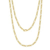 S925 Sterling Silver Figaro Chain Necklace Geometric Pattern Electroplated