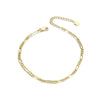 S925 Sterling Silver Figaro Chain Necklace Geometric Pattern Electroplated