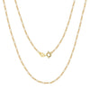 S925 Sterling Silver Figaro Chain Necklace Geometric Pattern Electroplated