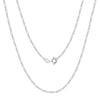S925 Sterling Silver Figaro Chain Necklace Geometric Pattern Electroplated