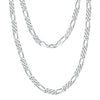 S925 Sterling Silver Figaro Chain Necklace Geometric Pattern Electroplated