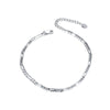 S925 Sterling Silver Figaro Chain Necklace Geometric Pattern Electroplated