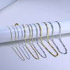 S925 Sterling Silver Figaro Chain Necklace Geometric Pattern Electroplated