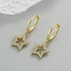 S925 Sterling Silver Five Pointed Star Earrings With Zircon Geometric Electroplated Stud Earrings