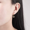 S925 Sterling Silver Five Pointed Star Earrings With Zircon Geometric Electroplated Stud Earrings