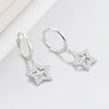 S925 Sterling Silver Five Pointed Star Earrings With Zircon Geometric Electroplated Stud Earrings