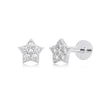 S925 Sterling Silver Fivepointed Star Earrings Electroplated Design