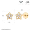 S925 Sterling Silver Fivepointed Star Earrings Electroplated Design