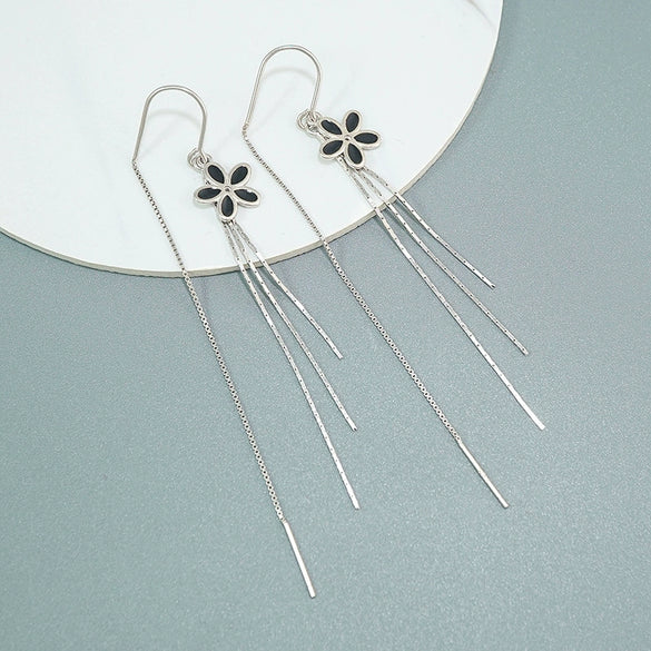 S925 Sterling Silver Flower Earrings For Women Elegant Simple Floral Design Face Framing Accessories
