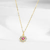S925 Sterling Silver Flower Light Luxury Necklace Earrings